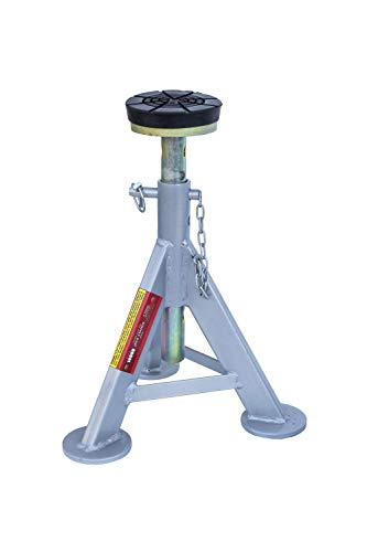 Image of AME INTL 14980 Flat Top Jack Stand with Rubber Cushion (3 Ton 1 Pair),Silver