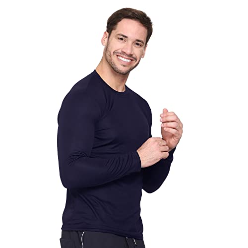 Image of TQH Full Sleeve T Shirt for Men | Pack of 2 T-Shirt for Man Full Sleeve | Gym Workout | Men's Tshirts | Slim Fit Polyester Round Neck Solid Sports T-Shirts for Running Training Casual Wear