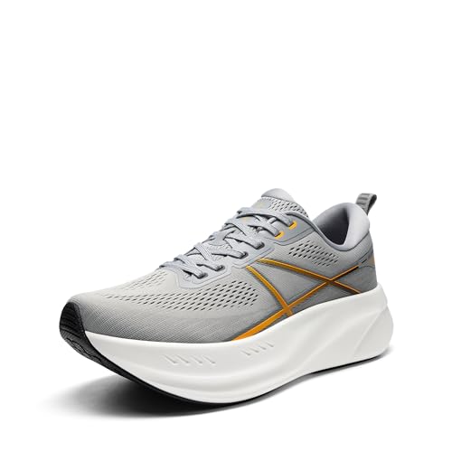 ALLSWIFIT Men's Road Running Shoes Cushion Tennis Shoes Non-Slip Comfortable Lightweight Gym Workout Athletic Arch Support Walking Sneakers Active5K 13 Grey