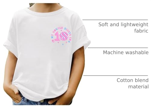Image of Pairxily in My Double Digits Era Shirt for Girls 10th Cute 10 Year Old Girl Happy Birthday Shirts Gifts Short Sleeve Tops