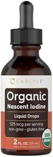 Organic Nascent Iodine Liquid Drops | 2 fl oz | Vegan Supplement | Non-GMO, Gluten Free | by Carlyle