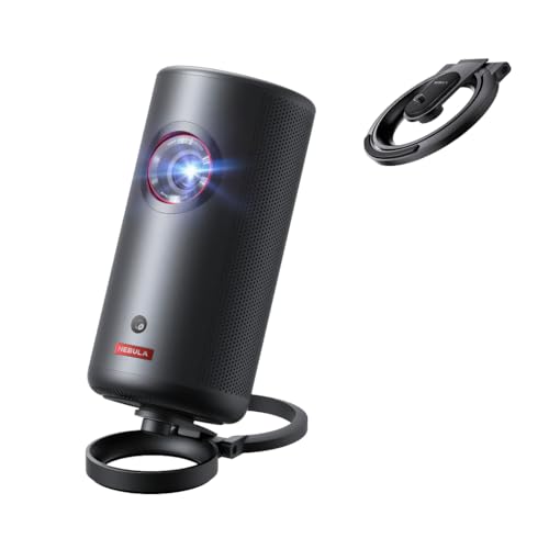 Anker Nebula Capsule 3 Laser & 公式プロジェクタースタンド(レーザー 小型 Google TV搭載 モバイル プロジェクター とスタンドセット)【家庭用 フルHD Netflix対応 300ANSI ルーメン 大画面 天井投影