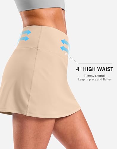 Image of SANTINY 13.5 inch /15 inch Skorts for Women with 2 Pockets High Waisted A Line Casual Pickleball Golf Skort Athletic Tennis Skirt