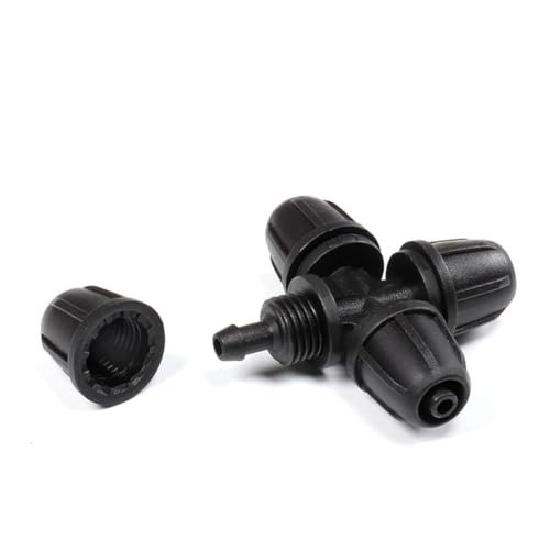 LatoYard Paquete de 10 conectores de manguera de 47 mm, accesorios de bloqueo de 4 vías, extremo de riego por goteo, riego agrícola de jardín