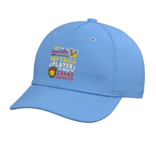 Softball Nana Grandma Proud Softball Player Nana Adjustable Printed Baseball Hat, Light Blue