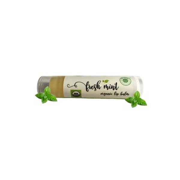 USDA Organic Minty Peppermint Lip Balm Provide Intense Moisture and Hydration to Dry, Chapped Lips with a Light Mint…