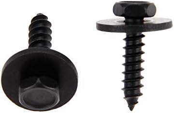Mtsooning 20 PCS Universal Car Auto 4.8x19mm Self-Tapping Screws Captive Loose Washer 8mm Hex Head Black