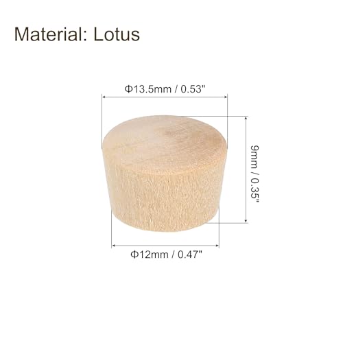 Image of uxcell 40Pcs Wood Button Plugs, 12mm /0.47 inch Flat Head Hardwood Screw Hole Plug Wooden Caps Buttons Wood Plug for Furniture Woodworking Craft Decor (13.5mm x 12mm)