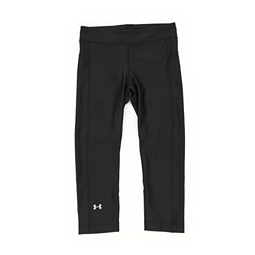 Under Armour Women's HeatGear Armour Capri, Black (001)/Metallic Silver, Large