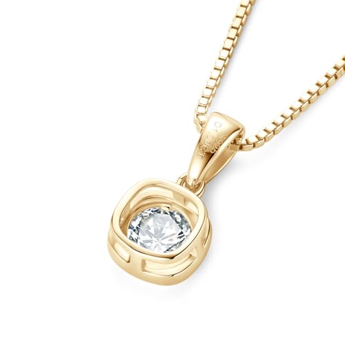 Moissanite Necklace for Women, Solitaire Pendant, D Color Round Cut 925 Sterling Silver Necklace, GRA Certified, 18+2 inch Box Chain3