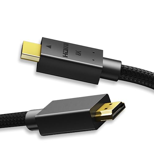8K HDMI câble 15ft,Certifié Ultra Haute vitesse HDMI 2.1 câble 48Gbps 8K 60Hz 4K 120Hz Appui eARC HDR Roku compatible QLED Sony LG PS5 Xbox One