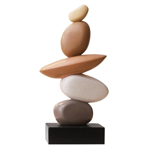 Opaltool Estatua de Resina, Escultura Abstracta Moderna Equilibrada Dormitorio Oficina Estantería Librería, Regalos para Buena Suerte, Salud y Fuerza