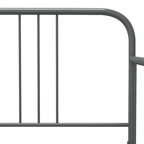 vidaXL Ausziehbett Sofabett Ausziehsofa Bettgestell Tagesbett Schlafsofa Gästebett Bett Metallbett Bettsofa Sofa Couch Grau Metall 90x200cm – Bild 6