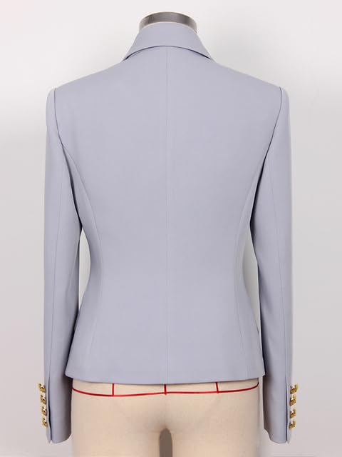 Designer Jacket Women's Slim Fit Buttons Double Breasted Blazer4