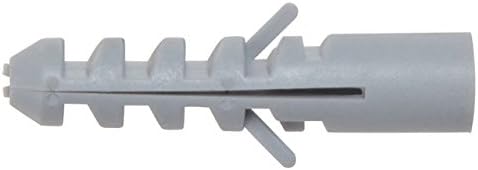 Merriway BH02072 (100 Pcs) Heavy Duty Rimless Nylon Hardwall Concrete Anchor Wallplug, M5 x 25 mm (1 Inch x 3/16 Inch) Grey