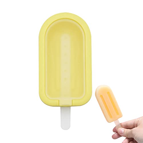 Airtailors Moule a Glace,Moule Glace Silicone,Moules à Sucettes Glacées,Moules à Glaces Réutilisables,Sans BPA,pour Glaces Maison et Crème Glacée(Jaune) Cover