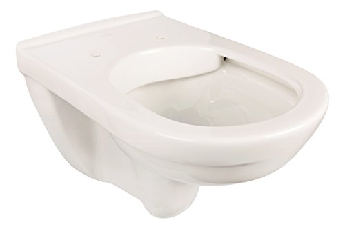 Villeroy und Boch Spülrandloses Wand-WC O.Novo, 5660R001, Tiefspüler spülrandlos mit waagerechtem Abgang, Sanitär-Keramik, Weiß, 04781 4