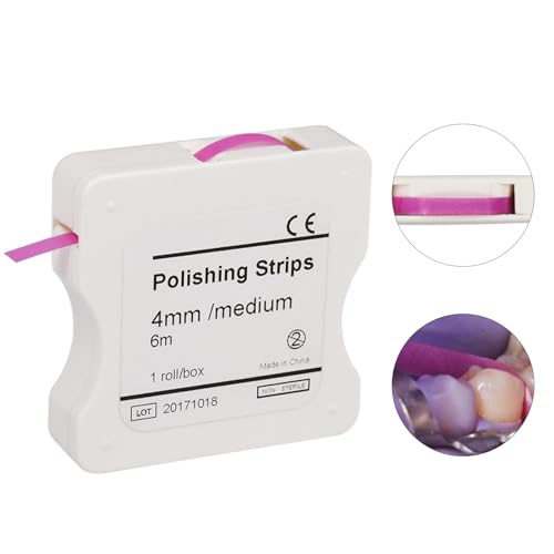 Image of Dental Polishing Strips Teeth Abrasive Finishing Strip Sanding Grinding Deep Teeth Cleaning, 4mm x 6M (Pink)