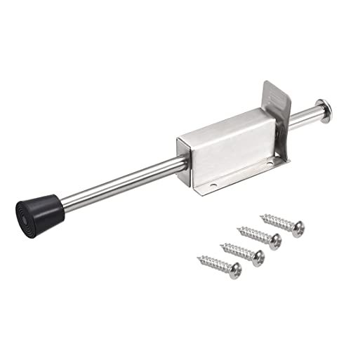 sourcing map Stainless Steel Door Stopper Spring Loaded Telescopic Step-on Door Holder Stop and Release by Foot