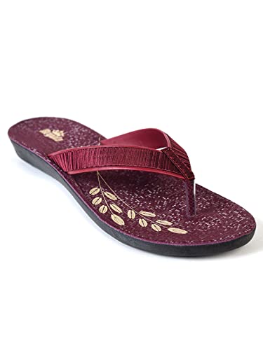 Image of AJANTA Women Maroon Flat Sandal