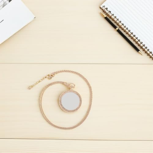 Collar lupa de lectura redondo en aleación de zinc dorado y vidrio para fatiga ocular 8