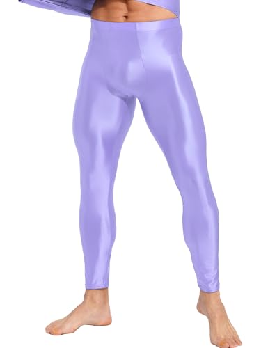 Eandarui Herren Satin Strumpfhose Glänzend Pantyhose Leggings High Waist Trainingshose Lang Unterhose Tight Pants