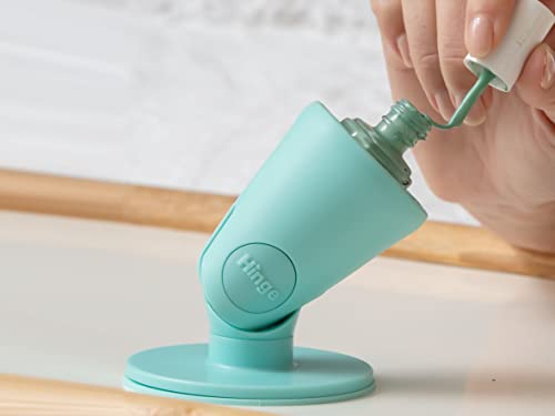 Tweexy Hinge Untippable Nail Polish Bottle Holder | Anti-Spill Nail Polish Holder Stand, Tilted, Smartgrip Airlock Suction | Fingernail Painting, Nail Art Tools | Nail Polish Accessories (Zen Green) #TOP3