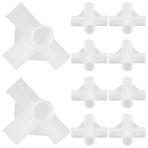 ARTSEWPLY - ARTSEWPLY Lot de 10 Connecteurs à 4 Voies pour Tringle de Penderie en Plastique Diamètre Intérieur 13 MM Jonction Renforcée pour Armoire en Tissu et Étagère à Chaussures Accessoires de