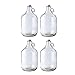 Home Brew Ohio Glass Water Bottle, Includes 38mm Metal Screw Cap, 1 gal Capacity (Pack of 4)