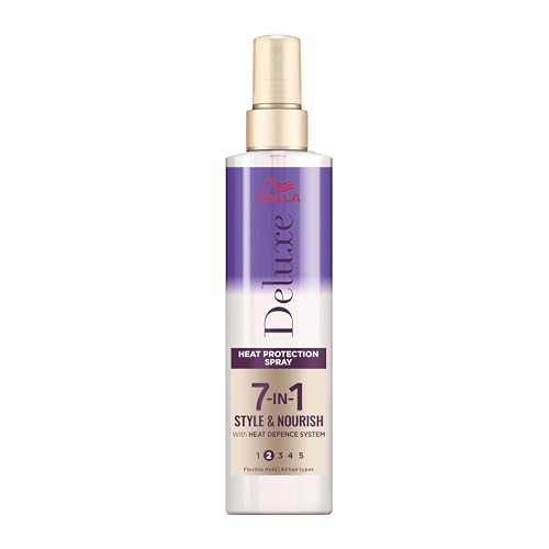 Wella Deluxe Heat Protection Spray | Anti-frizz | UV & Humidity Protection | For All Hair Types | Tapioca Starch | Non-sticky | 7-in-1 Style & Nourish 150ml