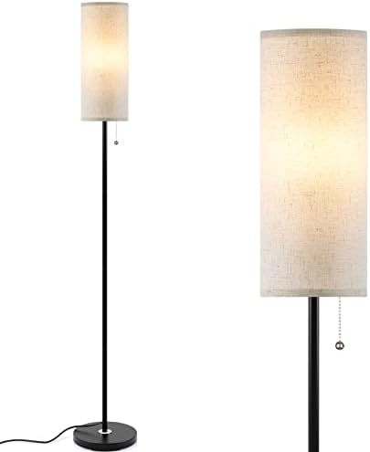 Coucrek Floor Lamp for Living Room, 3 Color Temperature Modern Standing Lamps, Minimalist Pole Lamp Tall Lamps for Bedroom, Living Room, Office, Kids Room, Reading,Black