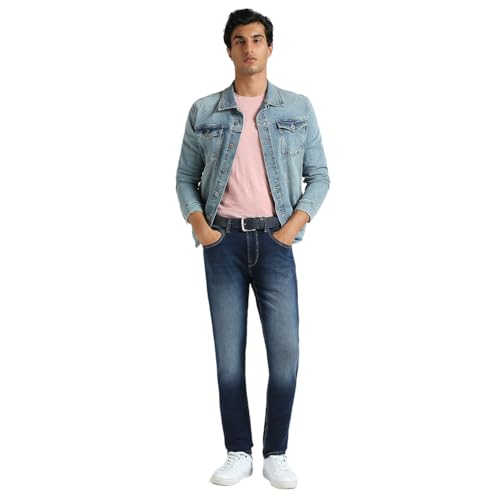 Image of Pepe Jeans Men's Straight Fit Jeans | Mid Rise | Chinox | Jeans for Man