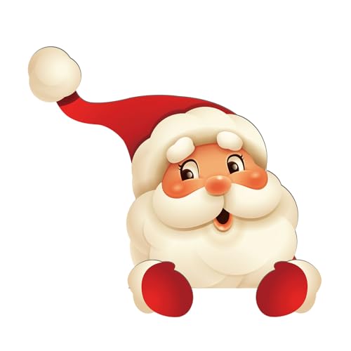 Decoración Navideña para Valla, Letrero Navideño para Jardín Adorno para Valla con Guantes para las Manos para Fiesta de Navidad Patio Césped Decoración del Hogar Exterior (Papá Noel)