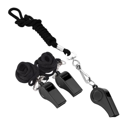 BESTonZON 3Pcs Loud Plastic Whistles with Lanyard Emergency Sports Whistles for Referees and Lifeguards Durable and Portable Whistle for Boats and Safety Situations