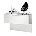 Vladon Mesita de Noche Sleep, Cómoda de Noche con Cajón para Montaje en Pared, Blanco Mate/Blanco Mate (60 x 46 x 35 cm)