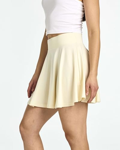 Real Essentials 4 Pack: Women's Basic Casual Stretchy Mini Skirt - Skater A-Line Flowy Flared (Available in Plus Size)4