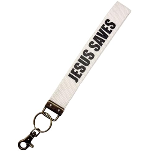 Image of Make Heaven Crowded Christian Keychain Cotton Wristlet Keychain Bronze Key Fob Soft Car Keychain Wristlet