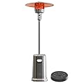 EAST OAK 50,000 BTU Patio Heater with Sand Box, Double-Layer Stainless Steel Burner, Table Design, Safety Protection System, Wheels, Propane Patio Heater for Home and Commercial, Stainless Steel