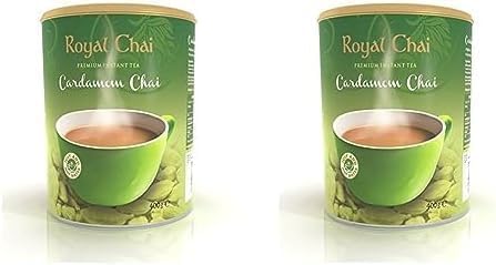 Royal ChaiCardamom Sweetened Tub | 400 g (Pack of 2) | Premium Instant Chai | Makes 20 cups