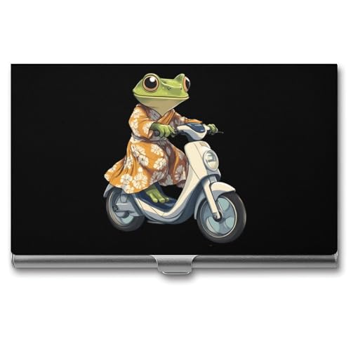 Frog Ride Motorcycle Business Card Case Pocket Card Holder Slim Card Wallet for Men Women - Main Image