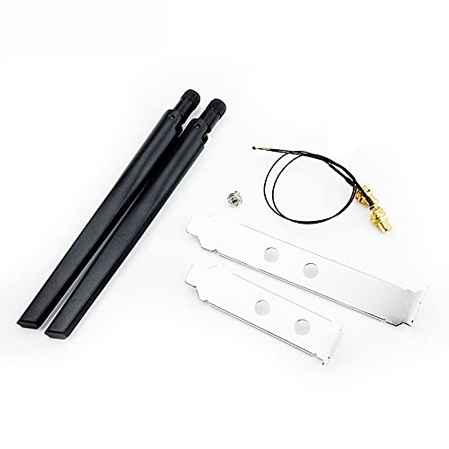 Dual Band 5dbi Wireless WiFi Antenna RP-SMA + MHF4/IPEX Pigtail Cable Desktop Kit for NGFF M.2 Card Intel AX200 9260 8265 3G/4G Module