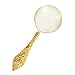Produktbild Lupe Vergrößerung Metall Blume Griff Lupe europäischen Muster Hand-Held 5x Glaslinse für Bücher, Zeitungen, Karten, Gold