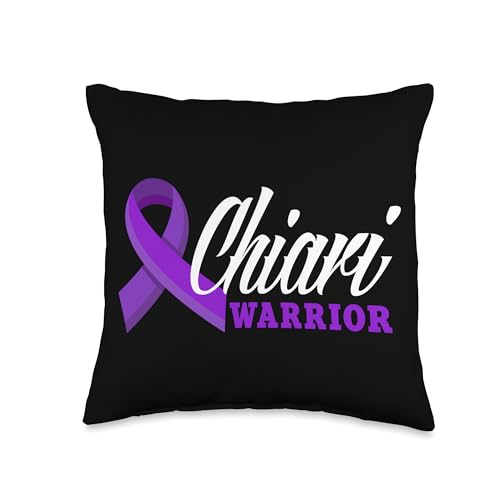 Chiari Warrior Purple Ribbon Chiari Malformation Awareness Throw Pillow