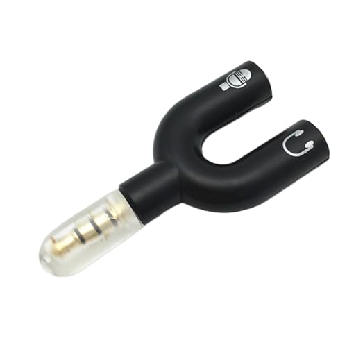 Divisor De Audio | Adaptador Tipo U De 5,5 X 3,1 X 1 Cm | Divisores De Auriculares De 3,5 Mm De Alta Fidelidad | Para Computadora Portátil, PC, Teléfono, Computadoras, Tabletas, Mujeres, Hombres, Pare