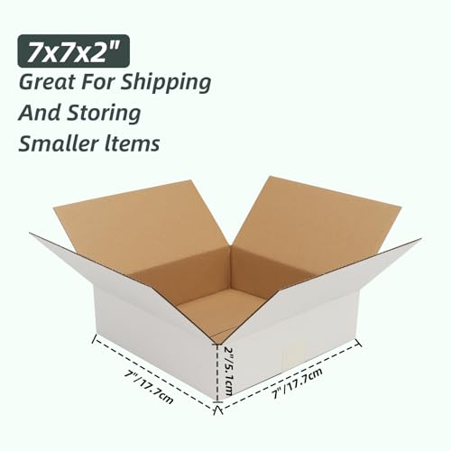 EYMPEU Cajas de Cartón 17,8x17,8x5,1cm Con Tapa, Pack 40, Pequeñas de Ondulado, Blanco - imagen 2