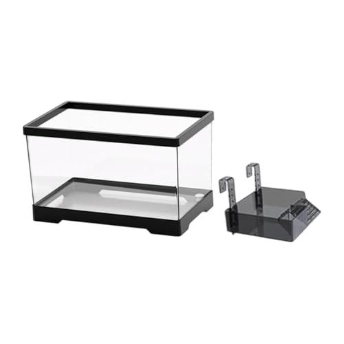 Kit de démarrage pour aquarium en polycarbonate robuste noir avec plateforme taille L - 8