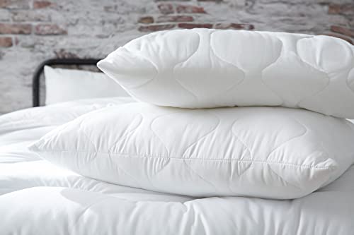 Abeil - Lot de 2 Oreillers Voluptueux 60 x 60 cm - Moelleux - Enveloppe Microfibre Matelassée -...