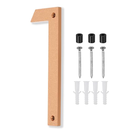PATIKIL Números De Casa De 10 Pulgadas, Letreros De Dirección De Casa Grandes Flotantes Modernos Con Tornillos Para Pared Exterior De Puerta, Calle, Dorado, 1