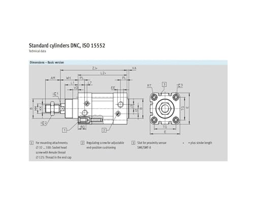 Cylindre pneumatique DNC100 en aluminium anodisé avec profilé haut de gamme PPV-A - 5