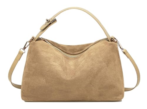 Suede Bag Slouchy Shoulder Bag for Women Crescent Satchel Crossbody Purse Brown Suede Bag Work Tote Handbags